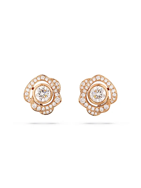 Artistic Silver Earrings-Maymay Rose Detachable Rose Gold Diamond Earrings