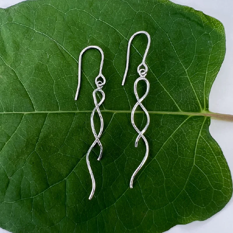 Handcrafted Gold Earrings-Down To The Roots Earrings - Sterling Silver, Indonesia