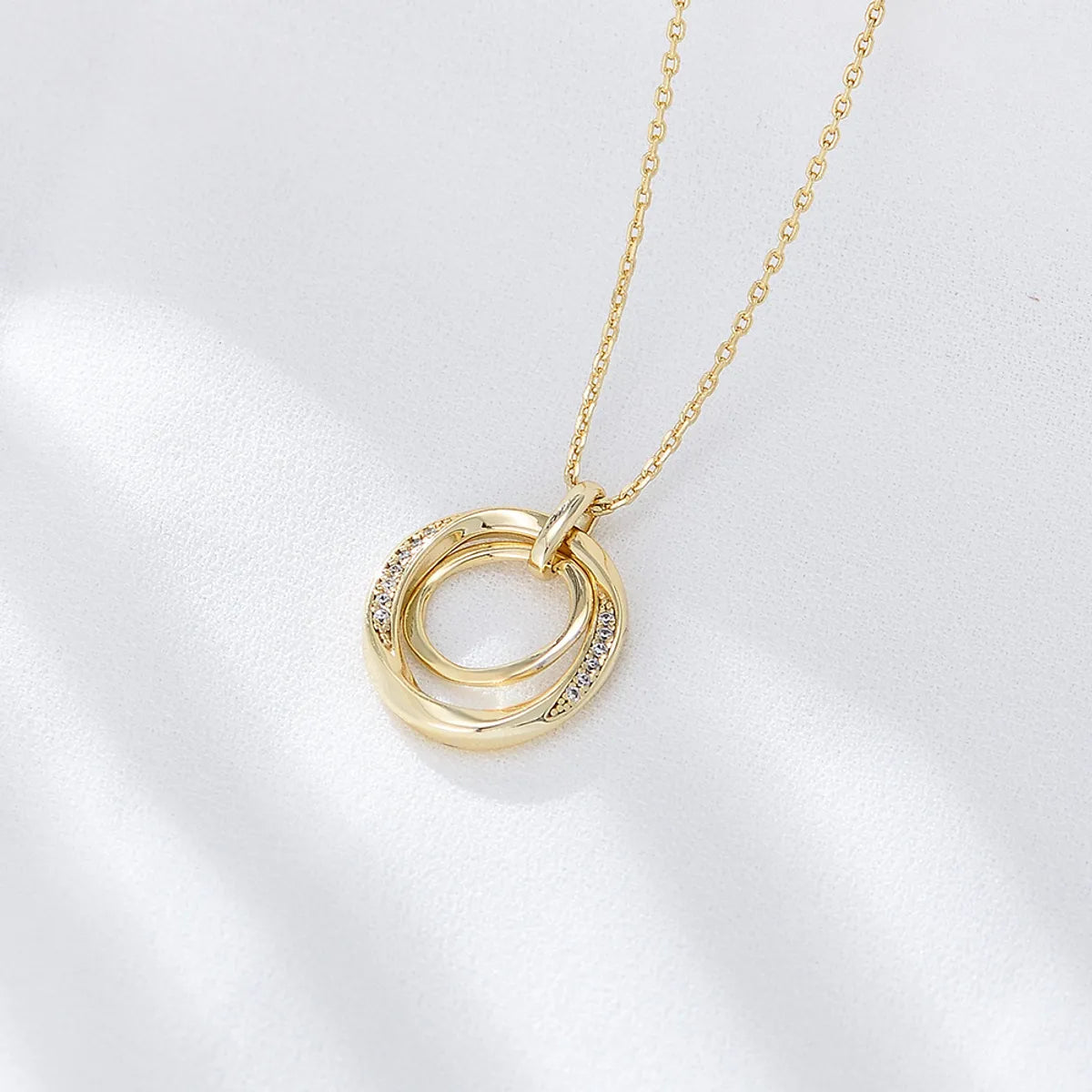 Simple Chain Necklaces-1 Piece Fashion Geometric Sterling Silver Inlay Zircon Pendant Necklace