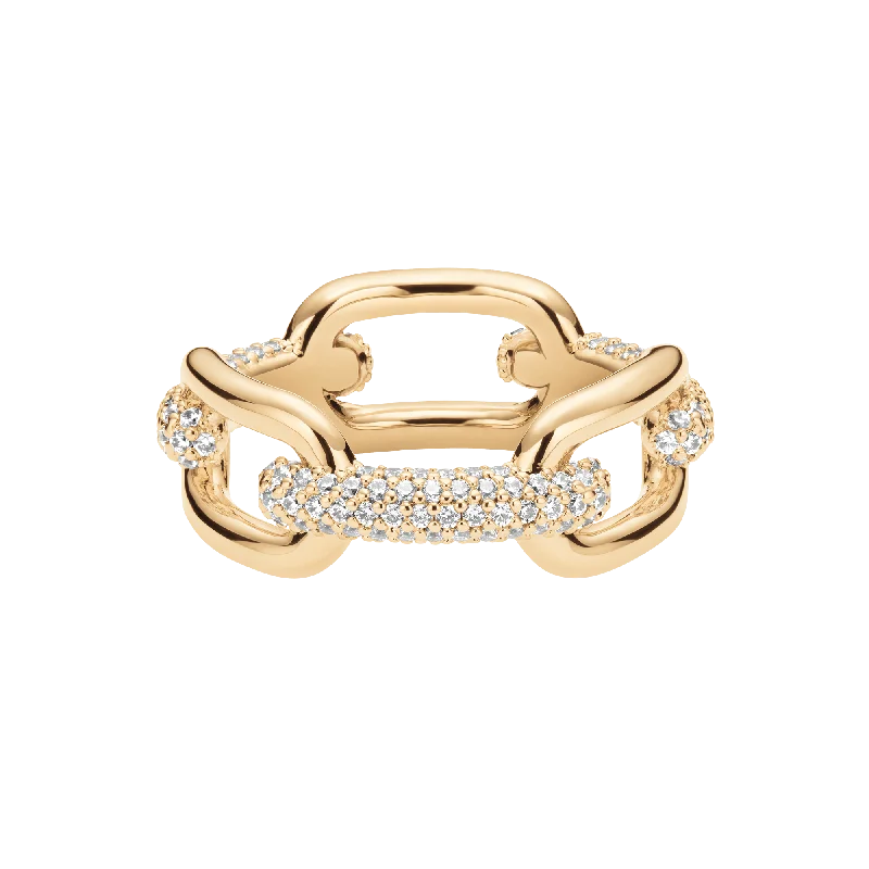 Eternity Wedding Rings-Crystal Link Ring Gold