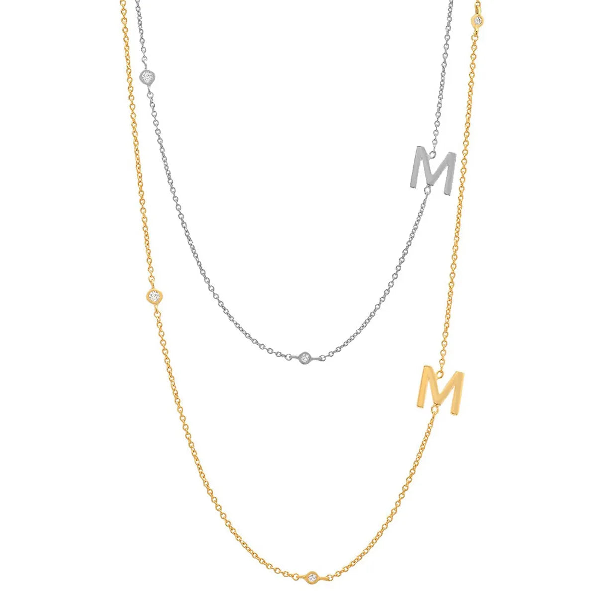 Bridal Set Necklaces-Simple Style Letter Sterling Silver 18k Gold Plated Necklace