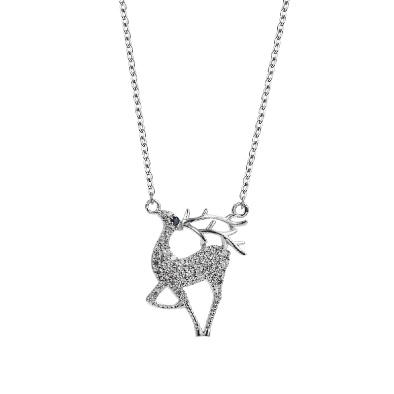 Charm Necklaces-Fashion Elk Sterling Silver Plating Zircon Pendant Necklace 1 Piece