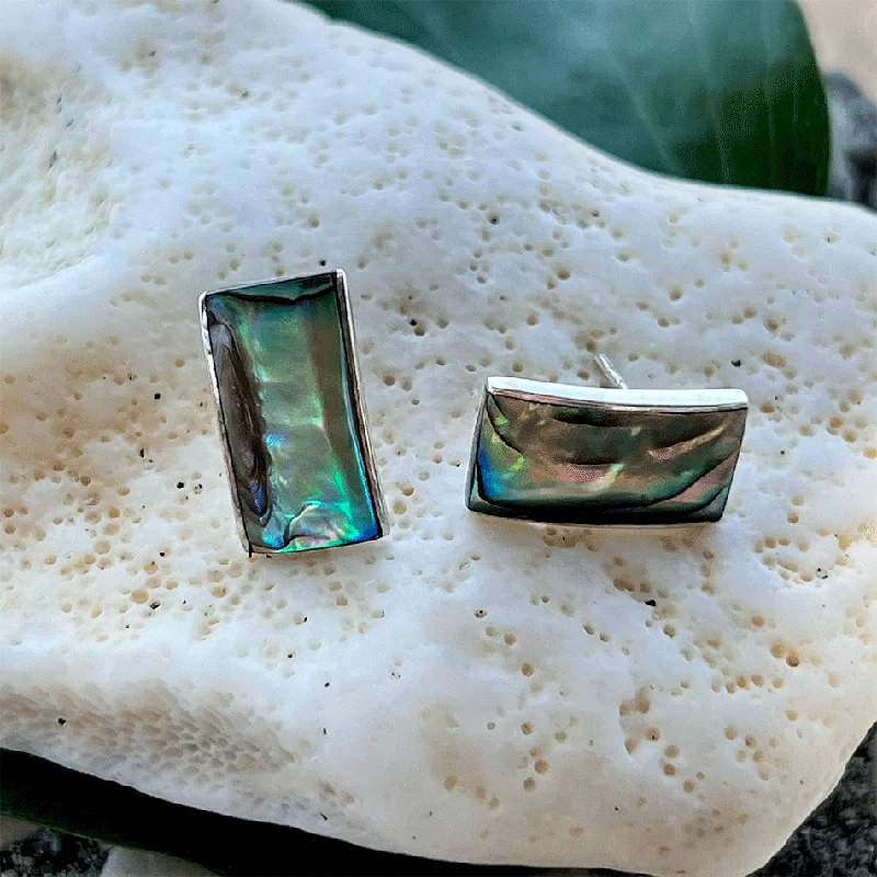 Personalized Silver Earrings-Abalone Wave Earrings - Sterling Silver, Indonesia