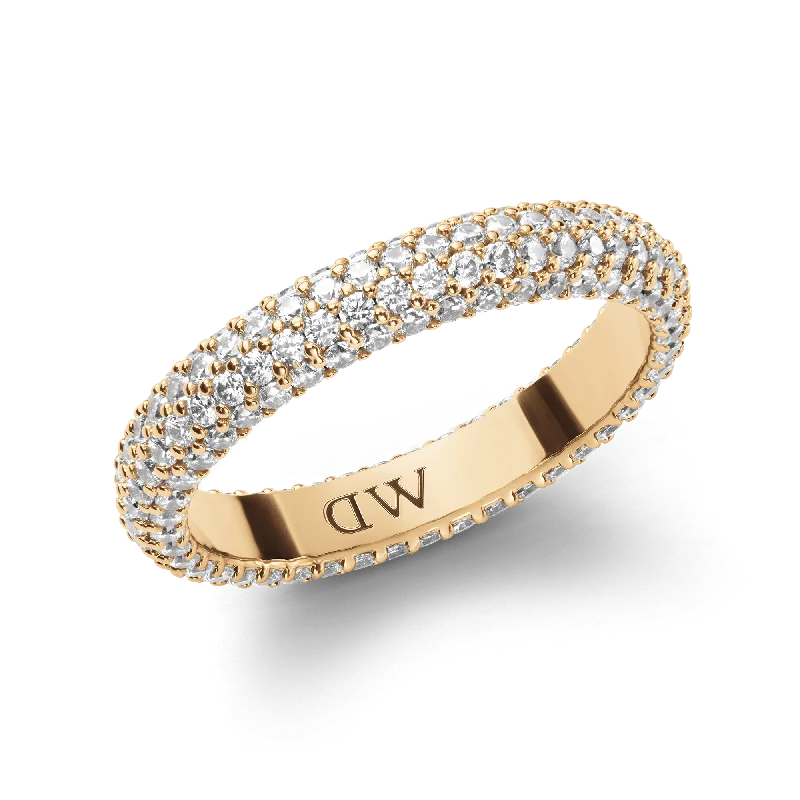 Custom Engagement Rings-Pavé Crystal Ring Gold