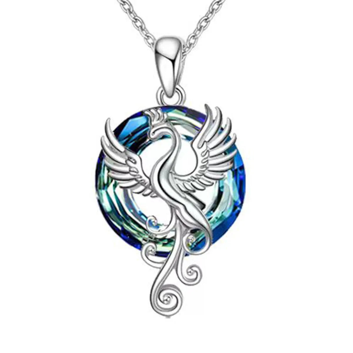 Blue Crystal Phoenix Necklace