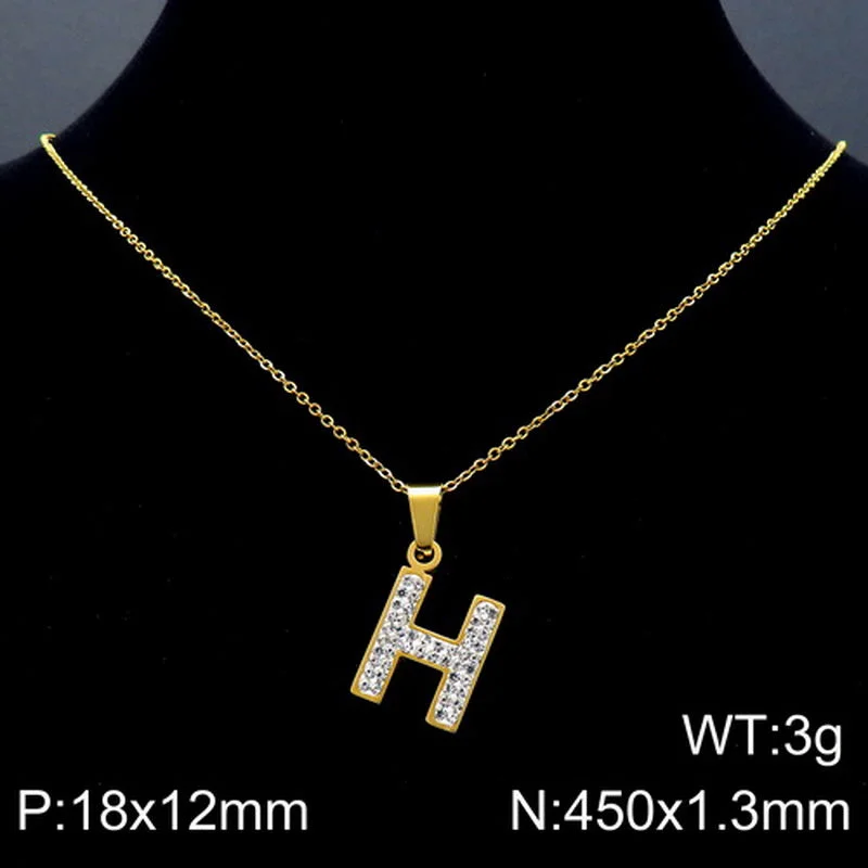 Gold Necklace Letter H