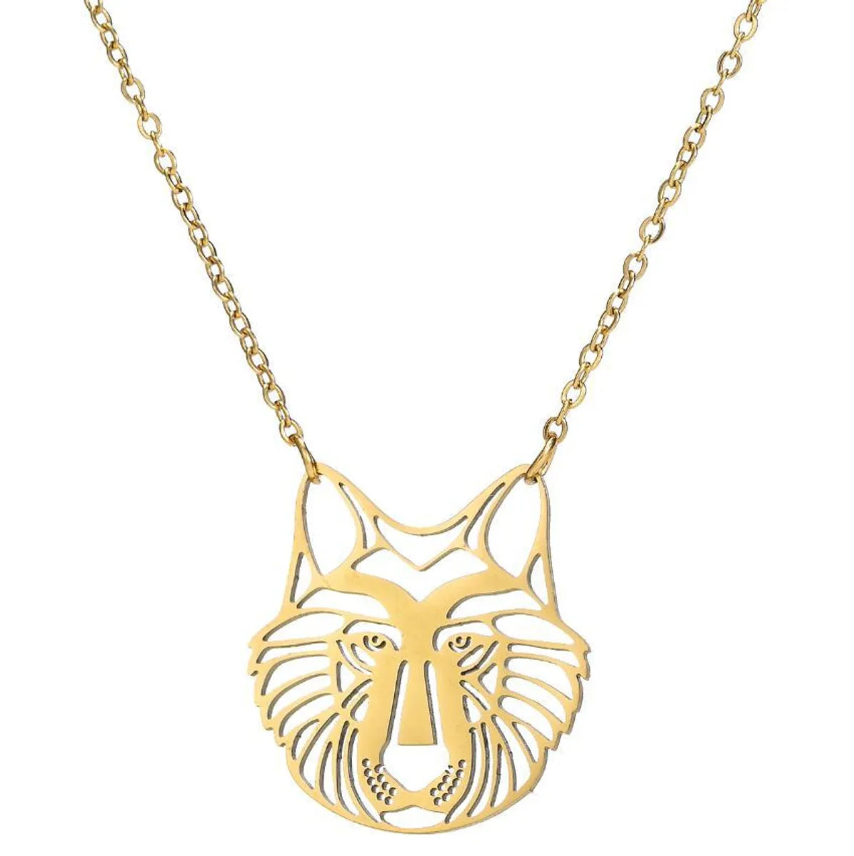 Wolf Necklace Gold