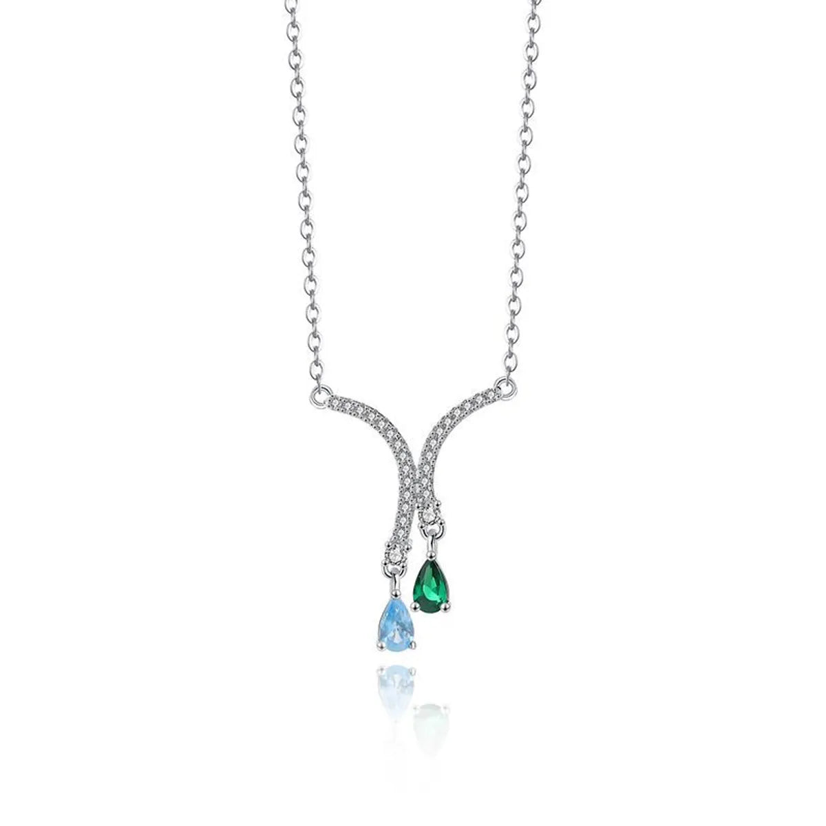 Mother’s Day Necklaces-Sweet Water Droplets 925 Silver Plating Zircon Pendant Necklace