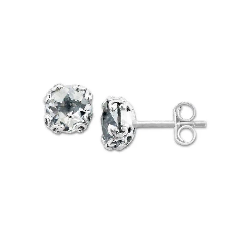 Star Shaped Earrings-Samuel B. White Topaz Birthstone Glow Stud Earrings - April