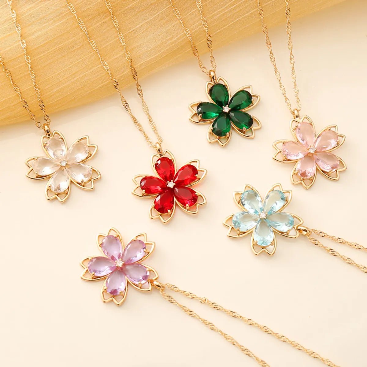 Cat Necklaces-Fashion Flower Alloy Plating Necklace