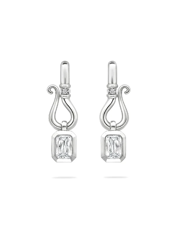 Colorful Drop Earrings-Florentine Ashoka Platinum Diamond Earrings