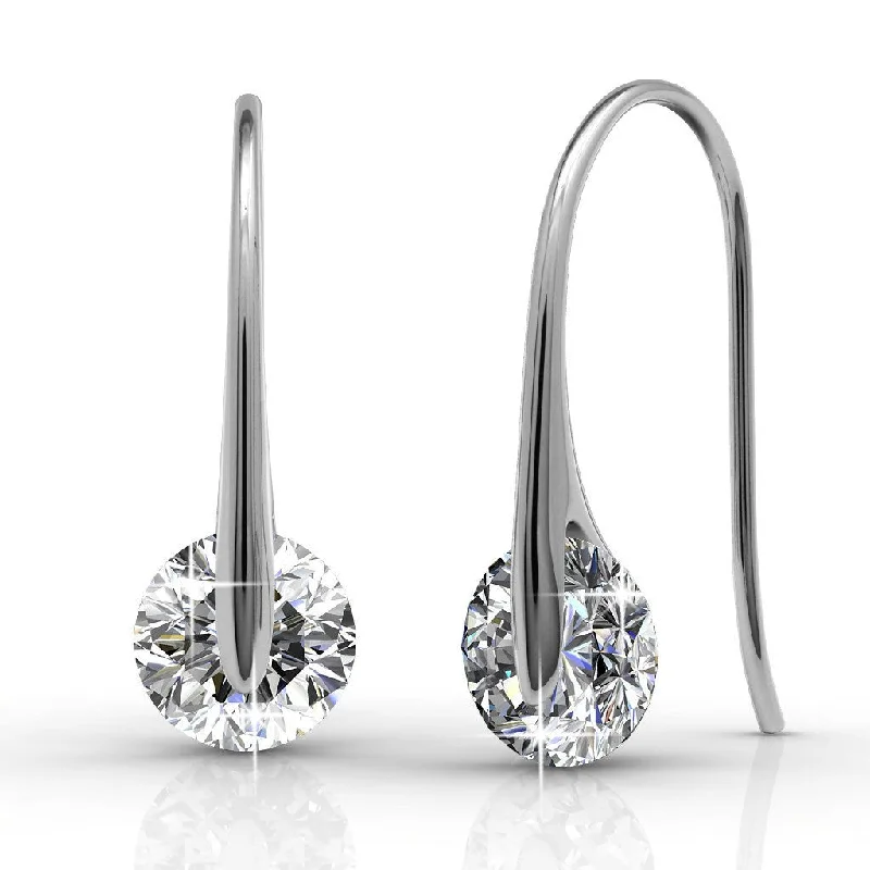 Large Gemstone Earrings-McKayla 18k White Gold Plated Drop Earrings with Swarovski Crystals