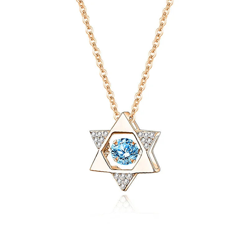 Zircon Sea Blue Diamond Rose Gold