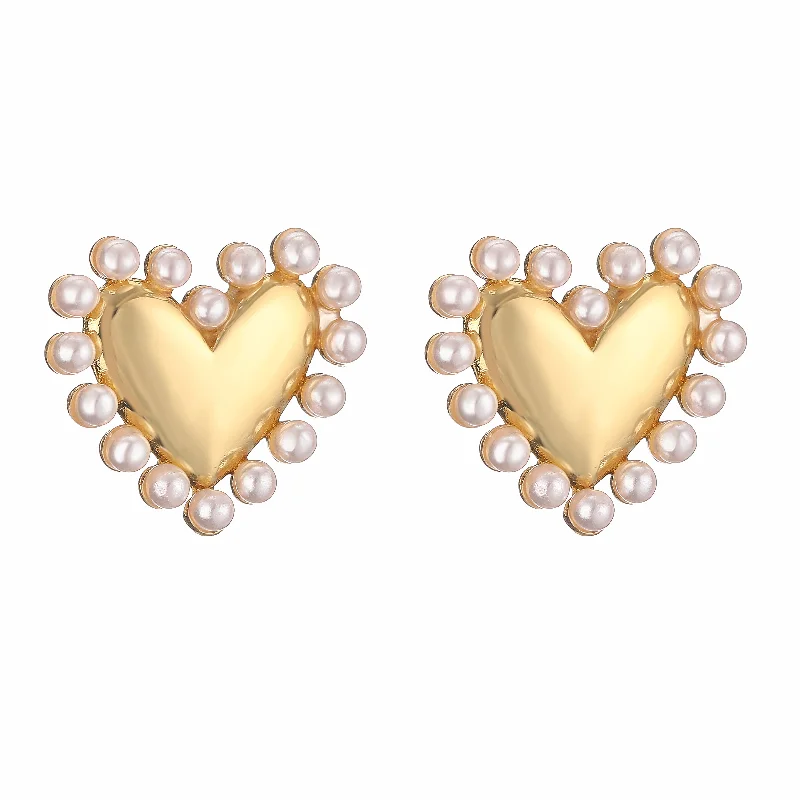 Gold Stud Earrings 1 Pair