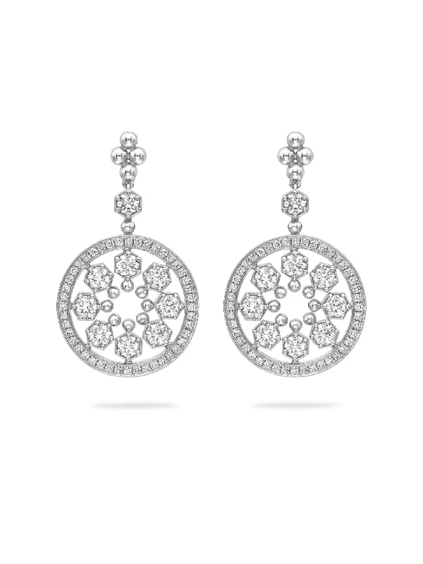 Emerald Earrings-Circus White Gold Diamond Earrings