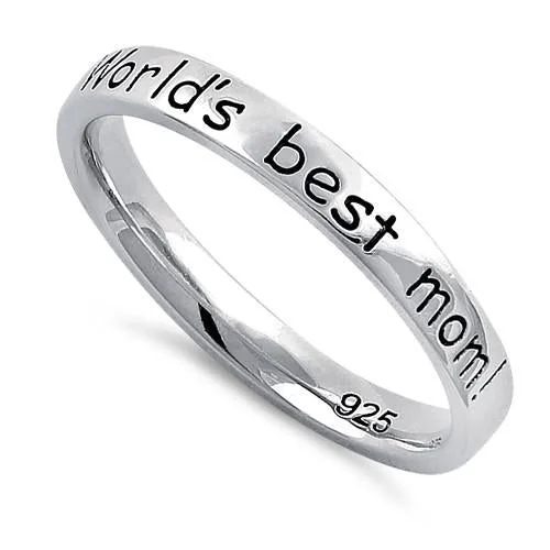 Wedding Ring Custom Design-Sterling Silver "World's best mom!" Ring