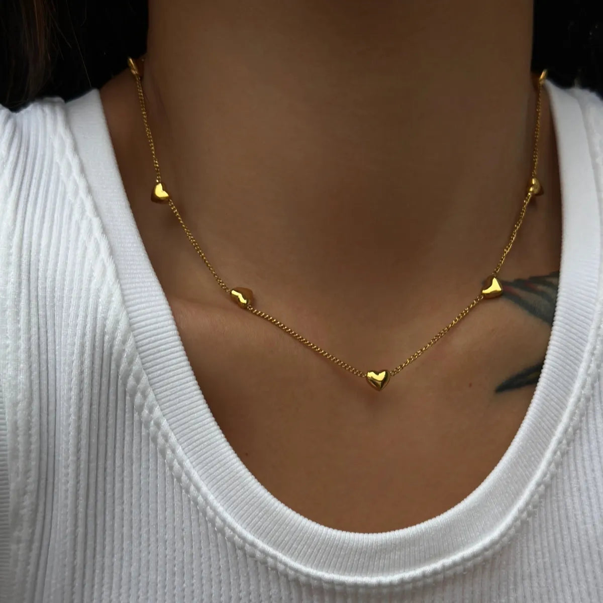 Engraved Necklaces-Ig Style Simple Style Heart Shape Sterling Silver Plating 18k Gold Plated Necklace