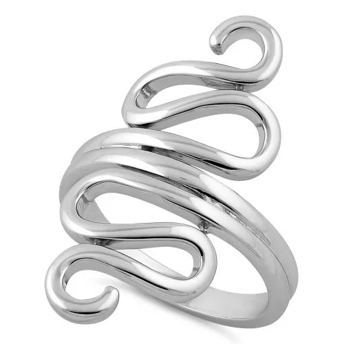 Couples Rings Sets-Sterling Silver Wiggly Ring