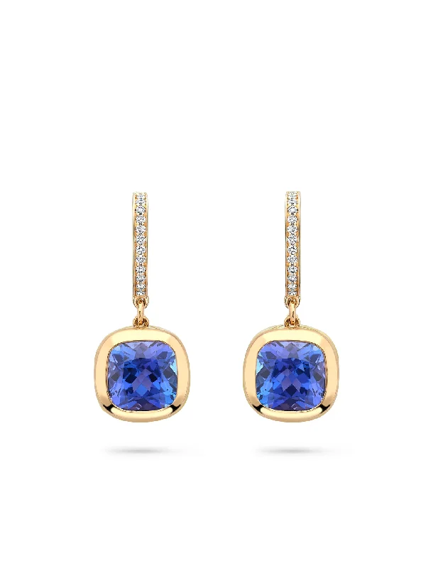 Pearls and Gems Earrings-Florentine Dolce Vita Cushion Tanzanite Earrings