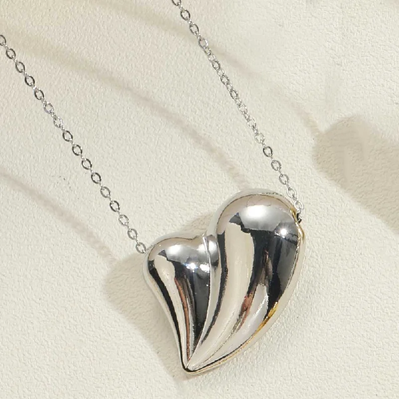 Real Platinum Shaped Heart