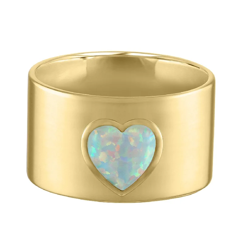 Men’s Gold Rings-The Billie Opal Cigar Band Ring