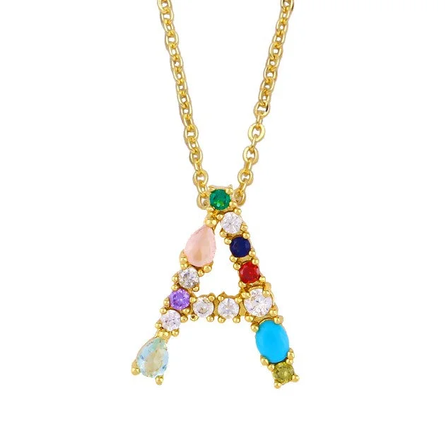 Fine Gold Necklaces-Fashion Letter 18k Gold Plated Necklace In Bulk