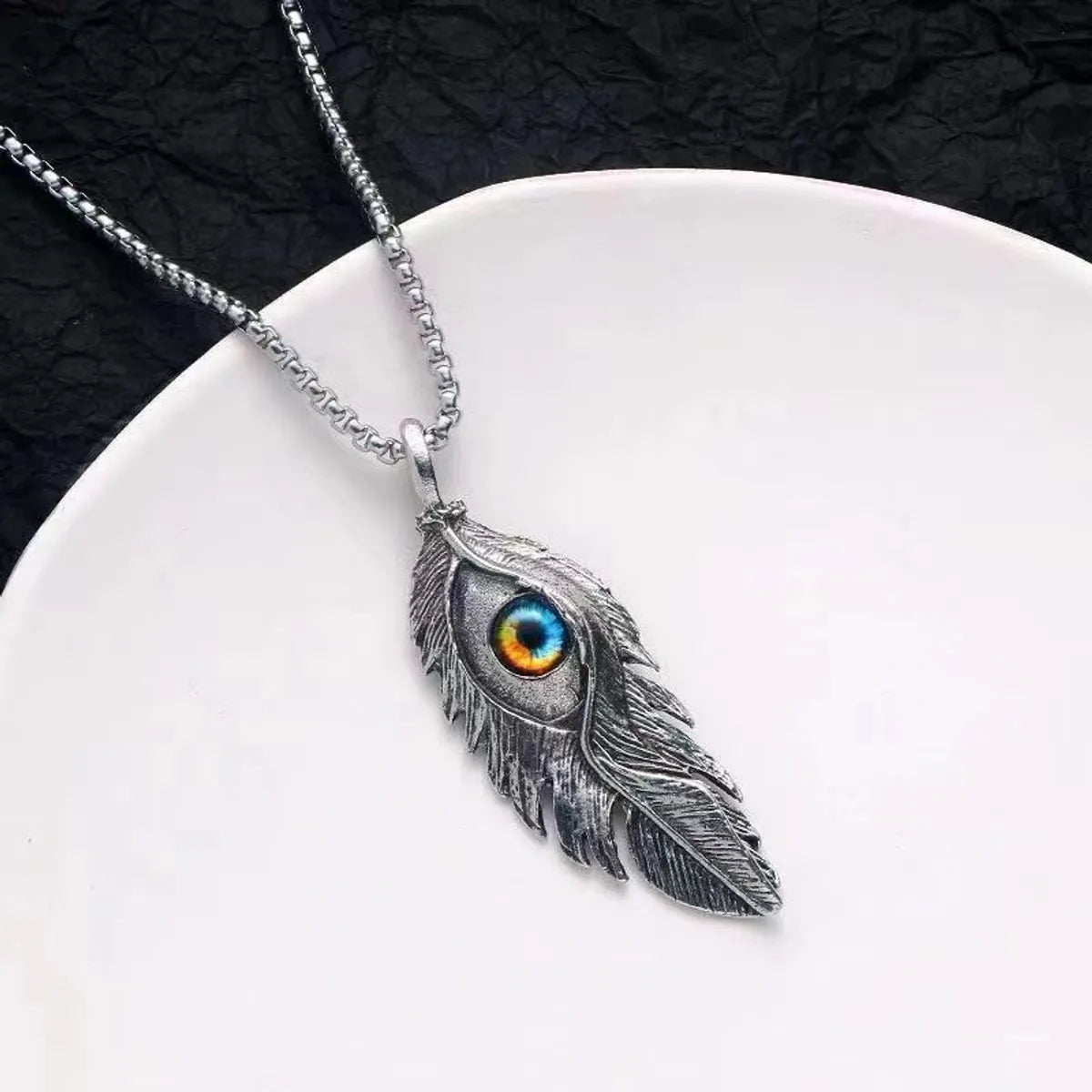 Fashionable Necklaces-Casual Hip-Hop Feather 304 Stainless Steel Unisex Pendant Necklace