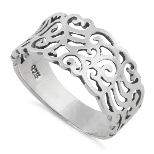 Stackable Rings for Women-Sterling Silver Freeform Ring