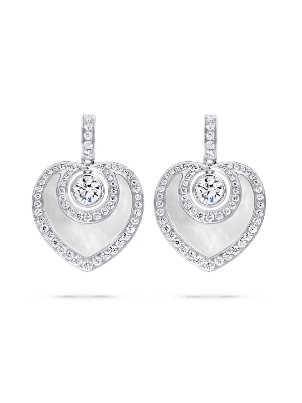 Sparkling Diamond Earrings-Sophie Mother of Pearl and Diamond Earrings