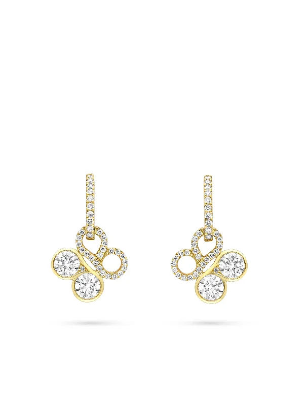 Large Drop Crystal Earrings-Be Boodles Yellow Gold Diamond Drop Earrings