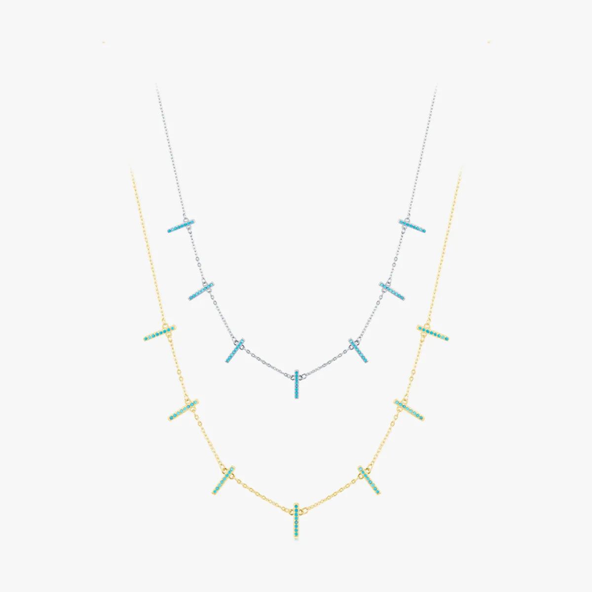 Sun Necklaces-Bohemian Rectangle Sterling Silver Plating Inlay Turquoise 14k Gold Plated Rhodium Plated Choker