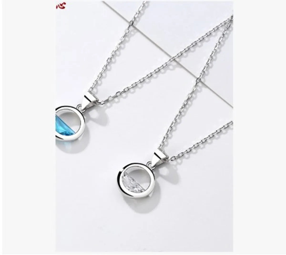 Love Heart Pendant Necklaces-Wholesale Ins Style Artistic Round Sterling Silver Gem Pendant Necklace