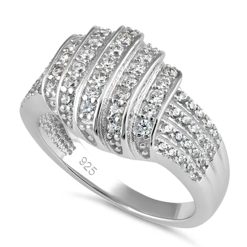 Men’s Vintage Rings-Sterling Silver Elegant Pave Ring