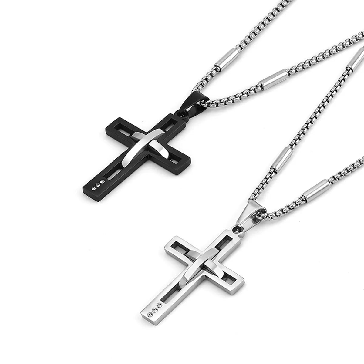 Personalized Gold-Plated Necklaces-Hip-Hop Cross 304 Stainless Steel Polishing Unisex Pendant Necklace