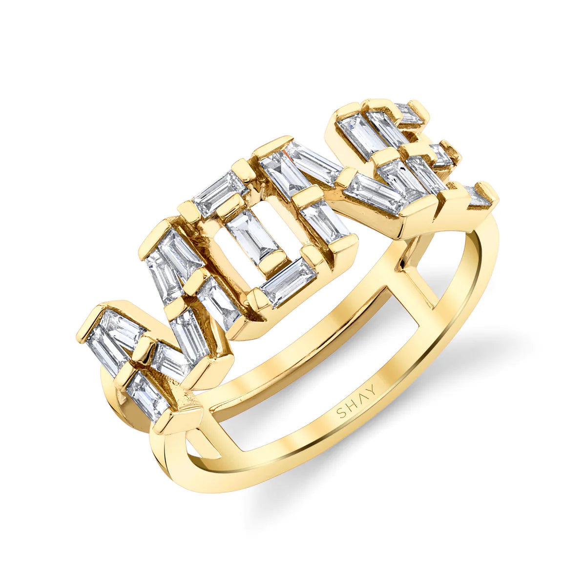 Designer Engagement Rings with Diamonds-Diamond Baguette Personalized Stacking Ring