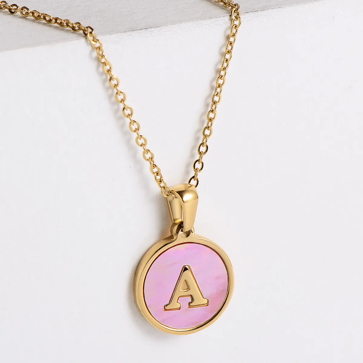 Antique Gold Necklaces-Fashion Letter Titanium Steel Plating Pendant Necklace