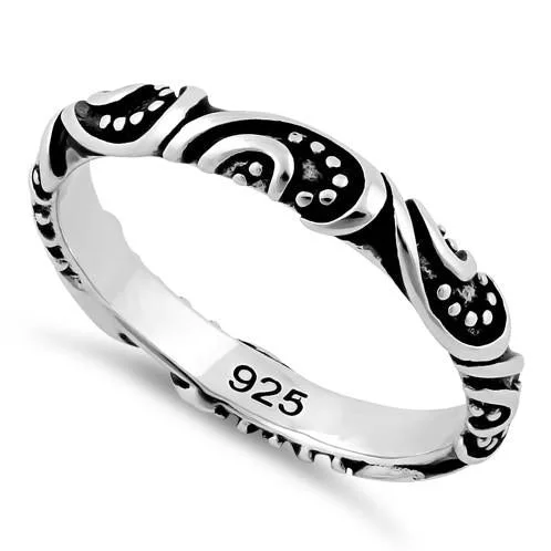 Affordable Engagement Rings-Sterling Silver Bali Band Ring