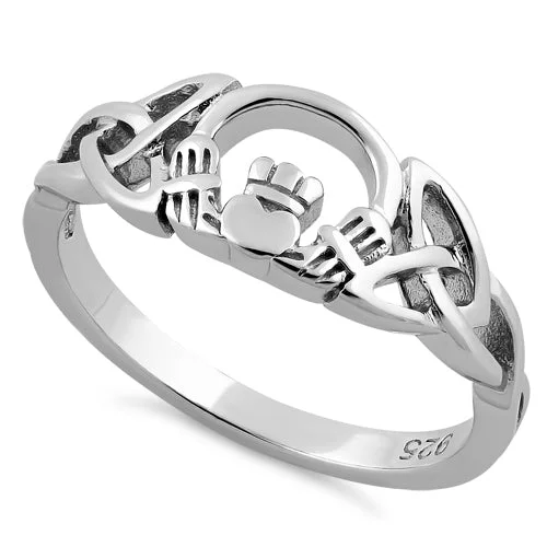 Women’s Fashion Rings-Sterling Silver Claddagh Ring