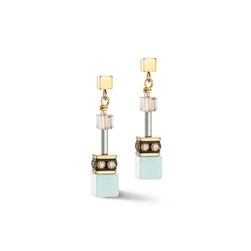 Handcrafted Gemstone Earrings-GeoCUBE® Iconic Precious earrings multicolour gentle