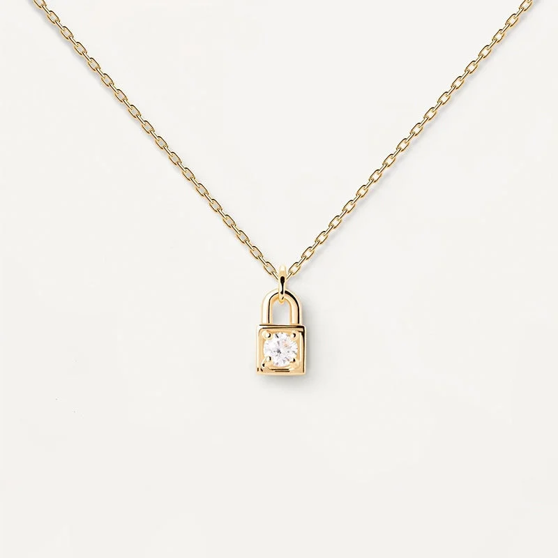 Gold Lock Head Necklace