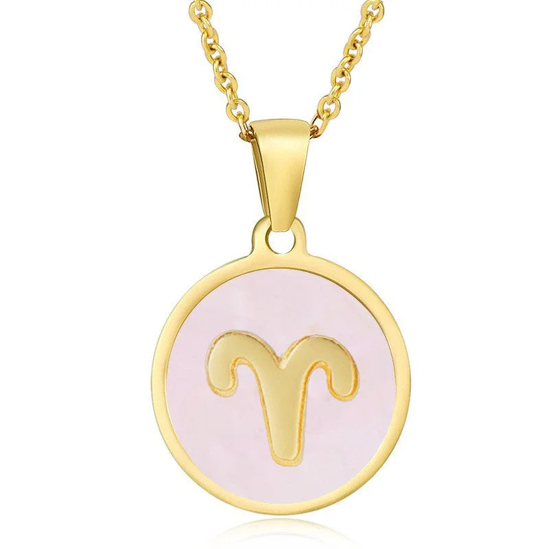 Pink Shell-Aries (Including Chain)