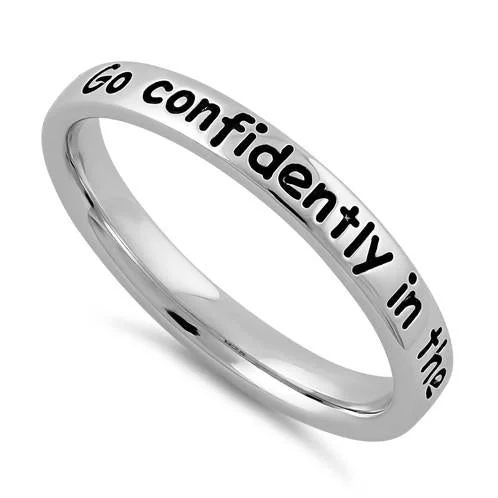 Artistic Wedding Bands-Sterling Silver "Go confidently in the direction of your dreams" Ring