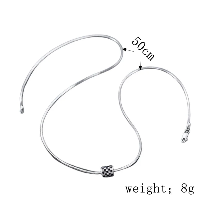 Simple Chain Necklaces-Ig Style Cool Style Korean Style Solid Color Sterling Silver Silver Plated Necklace