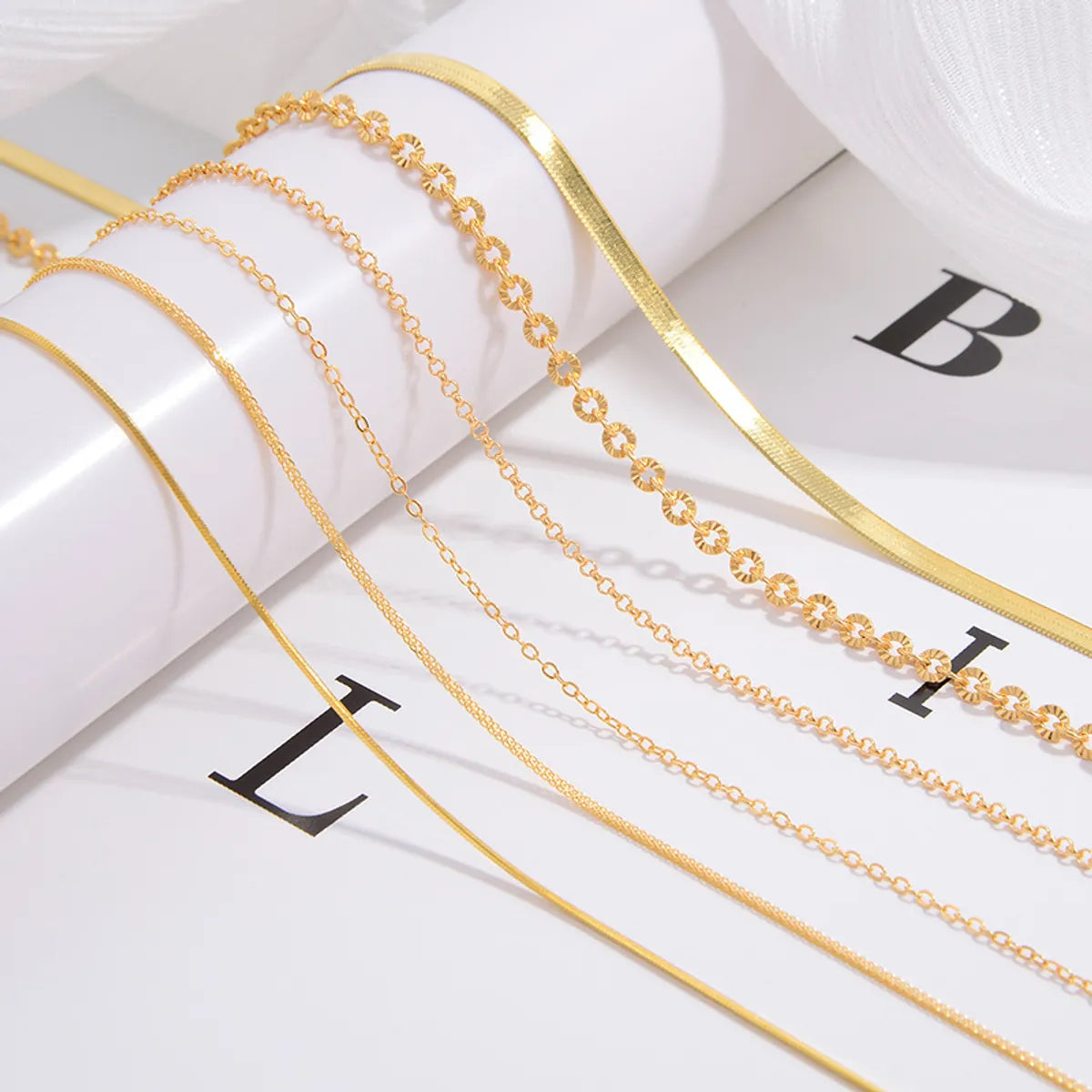 14K Gold Necklaces-Simple Style Solid Color Sterling Silver Plating Necklace