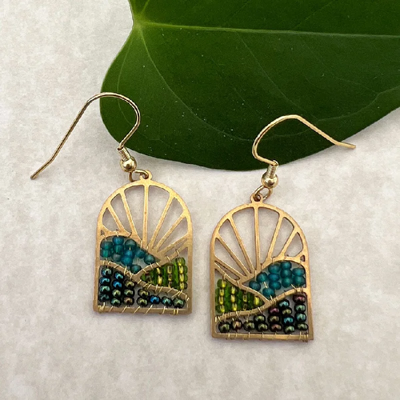 Simple Crystal Earrings-Sunrise Beaded Earrings, Guatemala