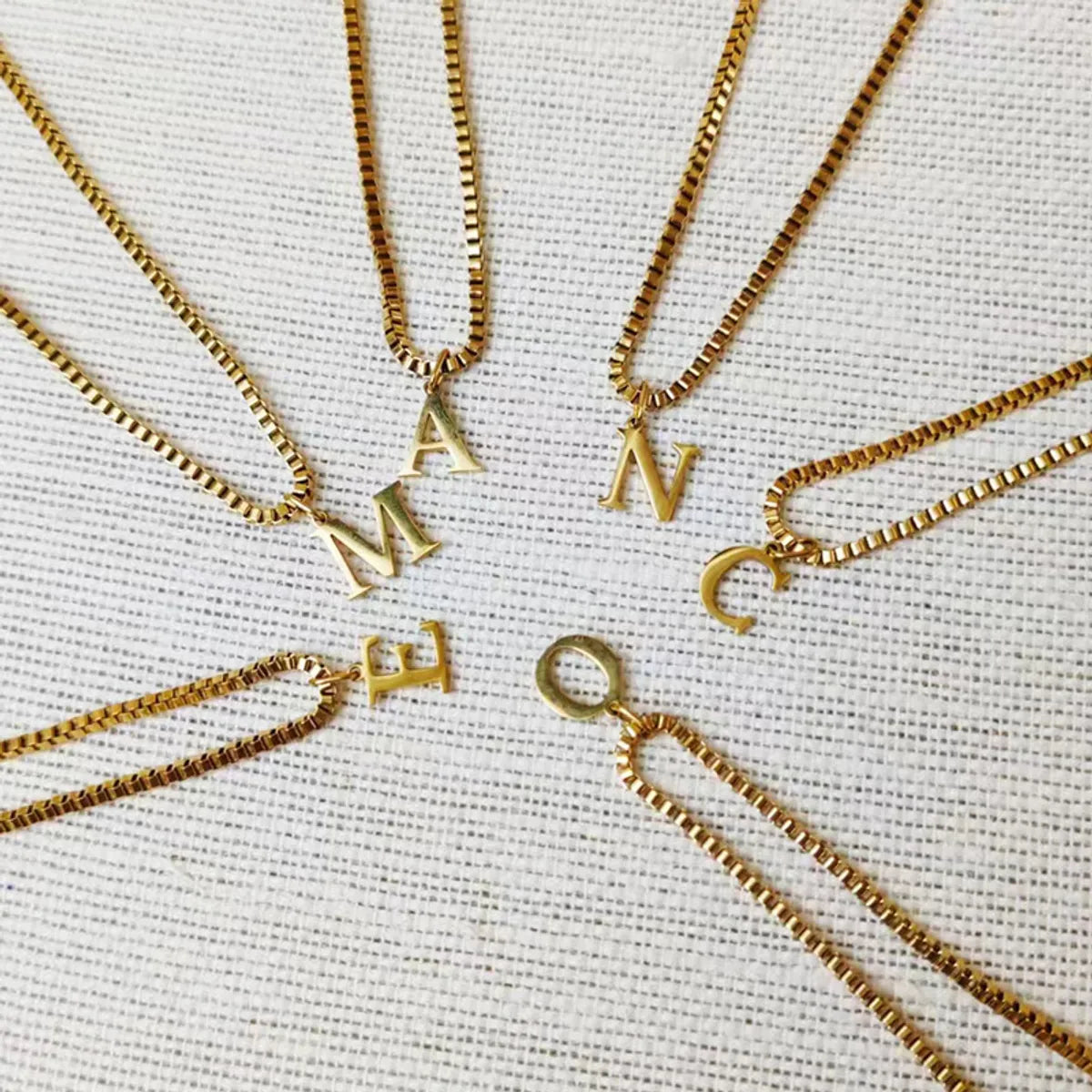 Fine Gold Necklaces-Vintage Style Letter Stainless Steel Plating Pendant Necklace