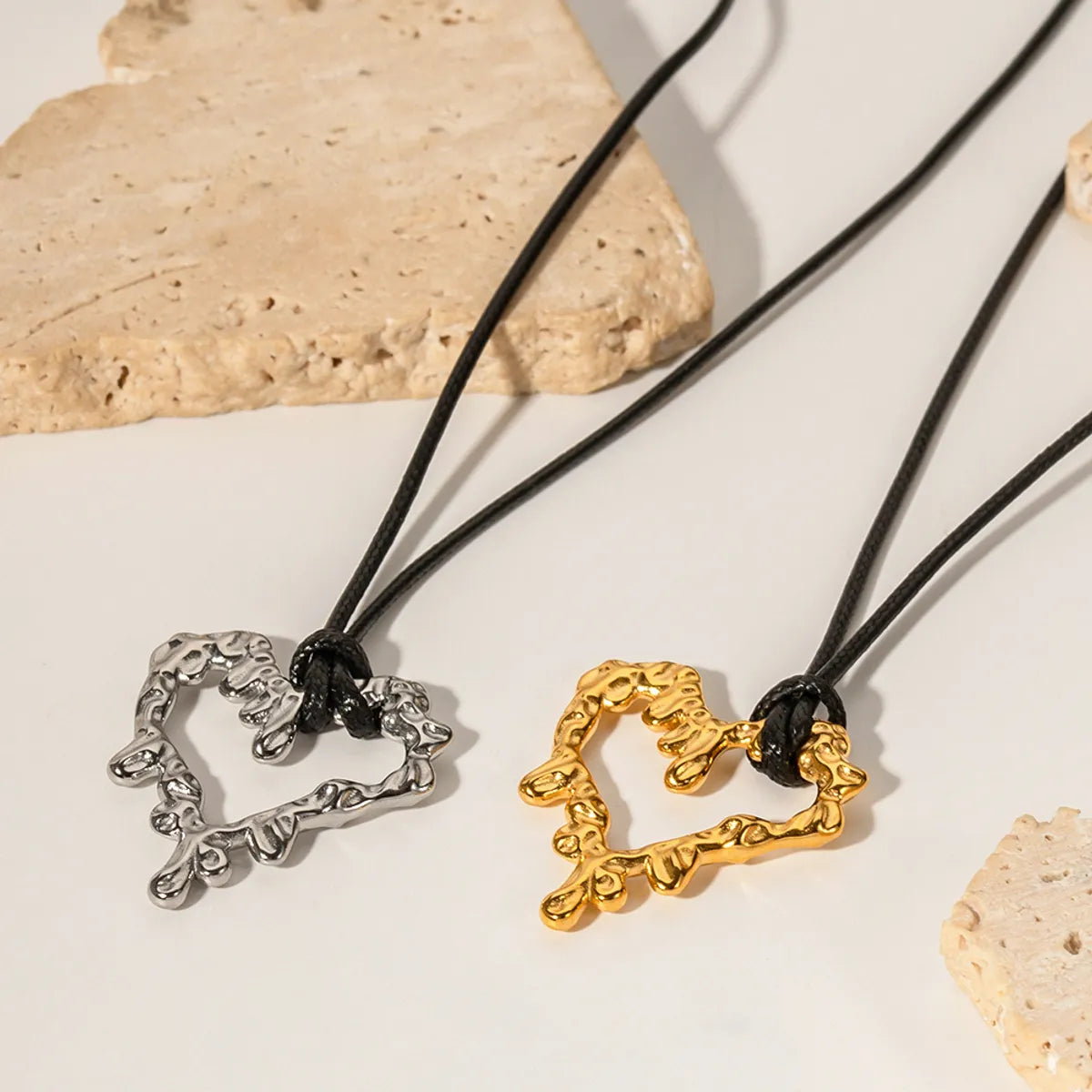 Energy Necklaces-Ig Style Heart Shape Stainless Steel Plating 18k Gold Plated Necklace