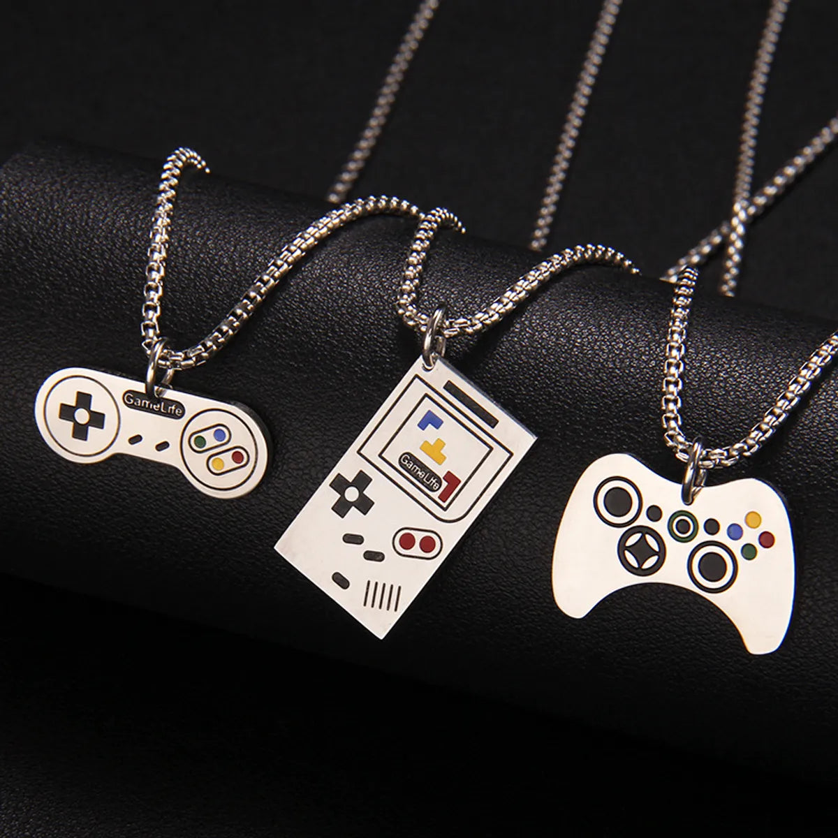 Spiritual Necklaces-Fashion Gamepad 201 Stainless Steel Enamel Unisex Pendant Necklace