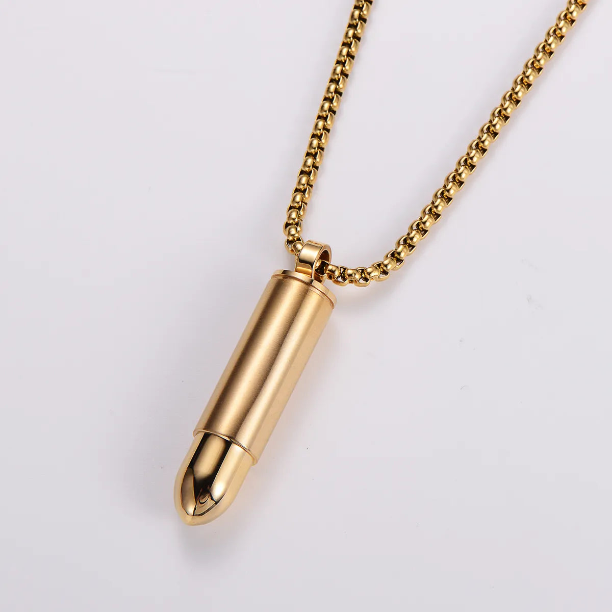 Bridal Necklaces-Simple Style Bullet Stainless Steel 18k Gold Plated Unisex Pendant Necklace