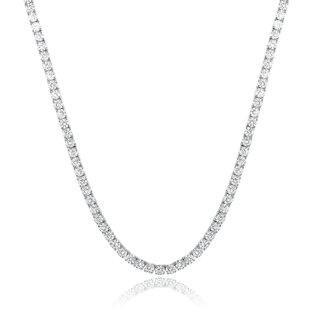 4mm White Gold Silver Necklace